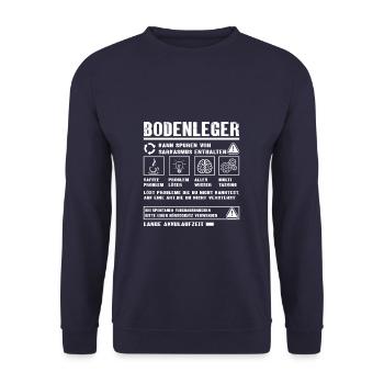 BODENLEGER Spruch Beruf Sarkasmus Lustig Humor - Unisex Pullover - Navy - Vorne - Alina (178cm) & Michal (187cm)