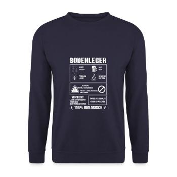 BODENLEGER Spruch Beruf Sarkasmus Lustig Humor - Unisex Pullover - Navy - Vorne - Alina (178cm) & Michal (187cm)