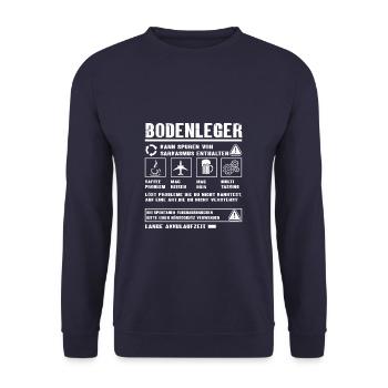 BODENLEGER Spruch Beruf Sarkasmus Lustig Humor - Unisex Pullover - Navy - Vorne - Alina (178cm) & Michal (187cm)