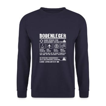 BODENLEGER Spruch Beruf Sarkasmus Lustig Humor - Unisex Pullover - Navy - Vorne - Alina (178cm) & Michal (187cm)