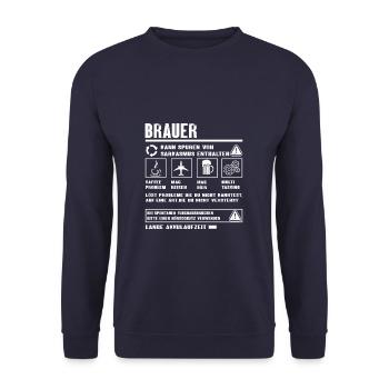 BRAUER Spruch Beruf Sarkasmus Lustig Humor - Unisex Pullover - Navy - Vorne - Alina (178cm) & Michal (187cm)