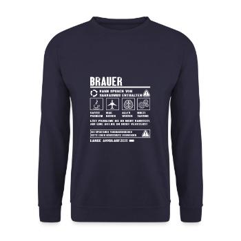 BRAUER Spruch Beruf Sarkasmus Lustig Humor - Unisex Pullover - Navy - Vorne - Alina (178cm) & Michal (187cm)