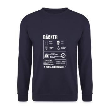 BÄCKER Spruch Beruf Sarkasmus Lustig Humor - Unisex Pullover - Navy - Vorne - Alina (178cm) & Michal (187cm)