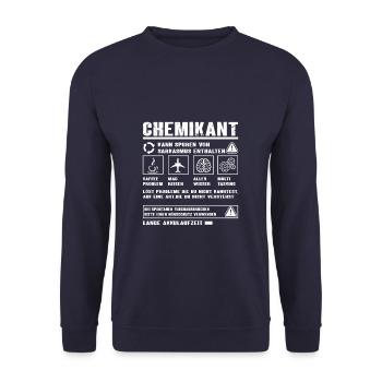 CHEMIKANT Spruch Beruf Sarkasmus Lustig Humor - Unisex Pullover - Navy - Vorne - Alina (178cm) & Michal (187cm)