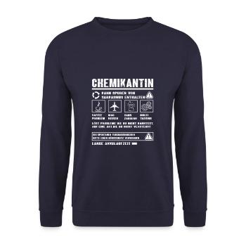CHEMIKANTIN Spruch Beruf Sarkasmus Lustig Humor - Unisex Pullover - Navy - Vorne - Alina (178cm) & Michal (187cm)