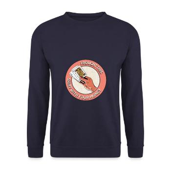 J’ai acheté cette chemise avec votre argent - Funny Poker - Sweat-shirt Unisexe - marine - Devant - Alina (178cm) & Michal (187cm)