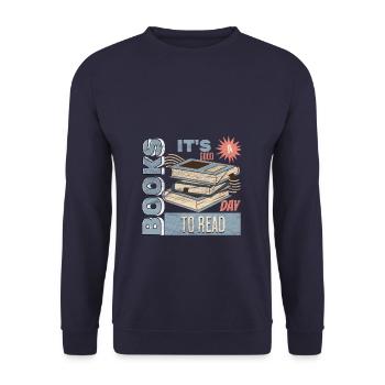 It's A Good Day To Read A Book - Reading Books - Unisex Sweatshirt - navy - Front - Alina (178cm) & Michal (187cm)
