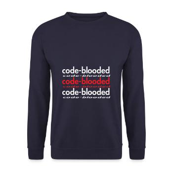 Code Blooded Programmer Coding Computer Science - Unisex Sweatshirt - navy - Front - Alina (178cm) & Michal (187cm)