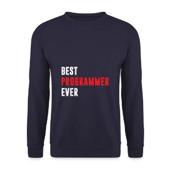 Best Programmer ever Funny Coder Quote - Unisex Sweatshirt - navy - Front - Alina (178cm) & Michal (187cm)