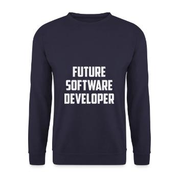Future Software Developer Computer Nerd - Unisex Sweatshirt - navy - Front - Alina (178cm) & Michal (187cm)