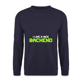 I like a Nice Backend Software Programmer Nerd - Unisex Sweatshirt - navy - Front - Alina (178cm) & Michal (187cm)