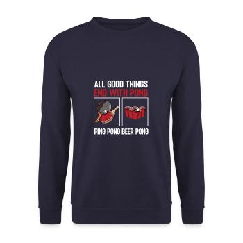 Pong Ping Pong Beer Pong Lover design Sport - Unisex Sweatshirt - navy - Front - Alina (178cm) & Michal (187cm)