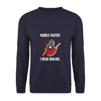 Paddle faster I Hear Banjos Table Tennis - Unisex Sweatshirt - navy - Front - Alina (178cm) & Michal (187cm)