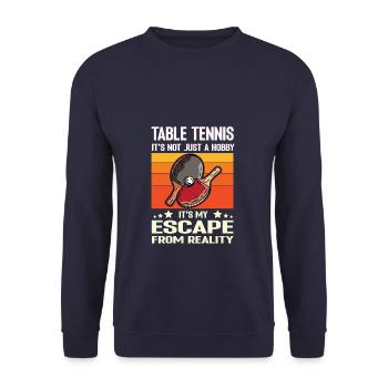 Tennis de table ce n’est pas seulement un passe-temps c’est mon escape - Sweat-shirt Unisexe - marine - Devant - Alina (178cm) & Michal (187cm)