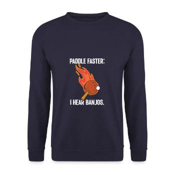 Paddle faster I Hear Banjos Table Tennis - Unisex Sweatshirt - navy - Front - Alina (178cm) & Michal (187cm)