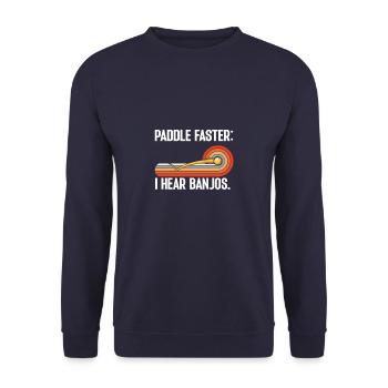 Paddle faster I Hear Banjos Table Tennis - Unisex Sweatshirt - navy - Front - Alina (178cm) & Michal (187cm)