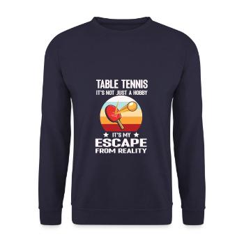Tennis de table ce n’est pas seulement un passe-temps c’est mon escape - Sweat-shirt Unisexe - marine - Devant - Alina (178cm) & Michal (187cm)