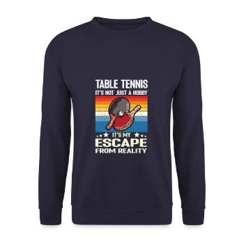 Tennis de table ce n’est pas seulement un passe-temps c’est mon escape - Sweat-shirt Unisexe - marine - Devant - Alina (178cm) & Michal (187cm)
