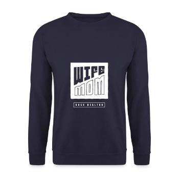 Wife Mom Boss Realtor Female Career Agents - Unisex Sweatshirt - navy - Front - Alina (178cm) & Michal (187cm)