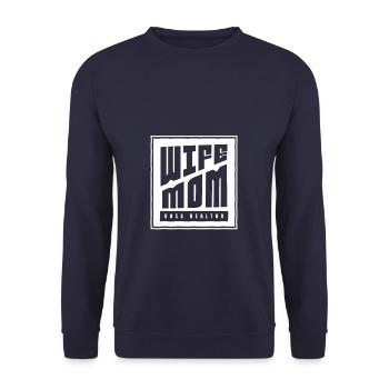 Wife Mom Boss Realtor Female Career Agents - Unisex Sweatshirt - navy - Front - Alina (178cm) & Michal (187cm)