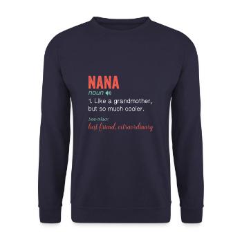 Noun Definition Nutrition for Mom Mother's Day - Unisex Sweatshirt - navy - Front - Alina (178cm) & Michal (187cm)