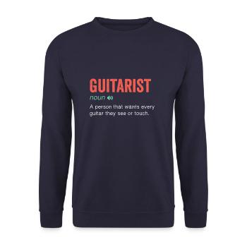 Noun Definition Nutrition for Guitarist - Unisex Pullover - Navy - Vorne - Alina (178cm) & Michal (187cm)