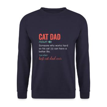 Noun Definition Nutrition for a Cat Dad Animal - Unisex Sweatshirt - navy - Front - Alina (178cm) & Michal (187cm)