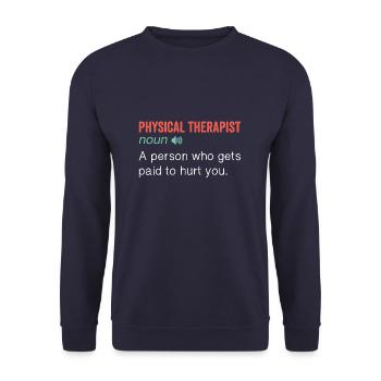 Noun Definition Nutrition for Physical Therapist - Unisex Pullover - Navy - Vorne - Alina (178cm) & Michal (187cm)