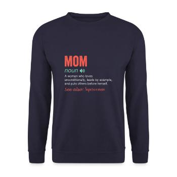 Noun Definition Nutrition for Mom Mother's Day - Unisex Sweatshirt - navy - Front - Alina (178cm) & Michal (187cm)