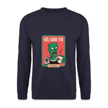 Fonctionnera pour Coffee Zombie Halloween - Sweat-shirt Unisexe - marine - Devant - Alina (178cm) & Michal (187cm)