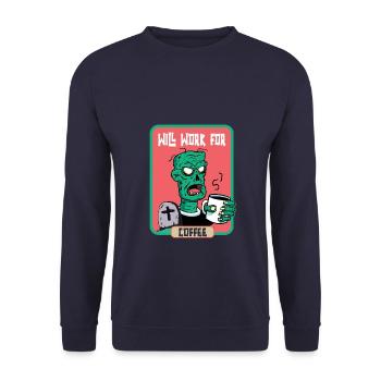 Fonctionnera pour Coffee Zombie Halloween - Sweat-shirt Unisexe - marine - Devant - Alina (178cm) & Michal (187cm)