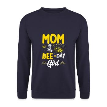 Mom Of The Bee Day Girl Hive Party Matching - Unisex Sweatshirt - navy - Front - Alina (178cm) & Michal (187cm)