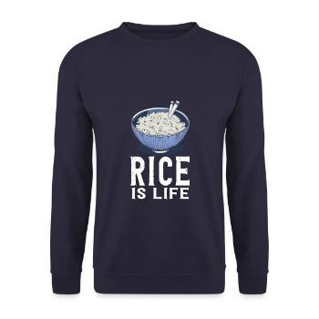 Le riz, c’est la vie - Sweat-shirt Unisexe - marine - Devant - Alina (178cm) & Michal (187cm)