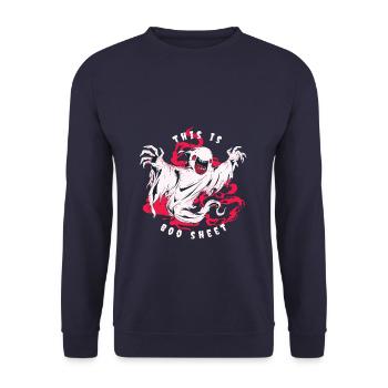 C’est Boo Sheet Ghost Halloween - Sweat-shirt Unisexe - marine - Devant - Alina (178cm) & Michal (187cm)