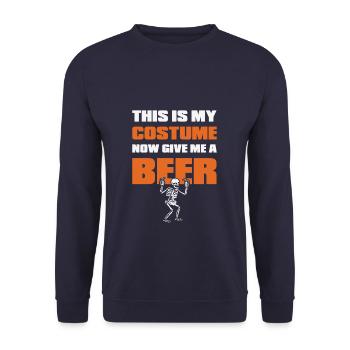 This Is My Costume Now Give Me A Beer Halloween - Unisex Sweatshirt - navy - Front - Alina (178cm) & Michal (187cm)