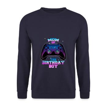 Joystick Mom Of The Birthday Boy Controller Gamer - Unisex Sweatshirt - navy - Front - Alina (178cm) & Michal (187cm)