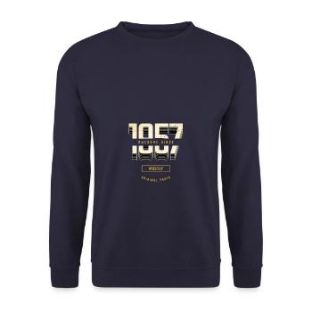 Awesome Since 1957 Mostly Original Parts Birthday - Unisex Pullover - Navy - Vorne - Alina (178cm) & Michal (187cm)