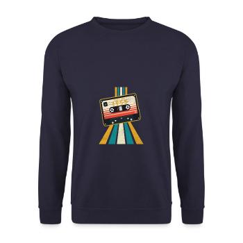 Funky Souls Retro Vintage Best Of 1955 Tape - Unisex Pullover - Navy - Vorne - Alina (178cm) & Michal (187cm)