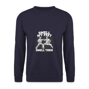 Smell My Feed Smell Them Martial Arts Funny - Unisex Sweatshirt - navy - Front - Alina (178cm) & Michal (187cm)