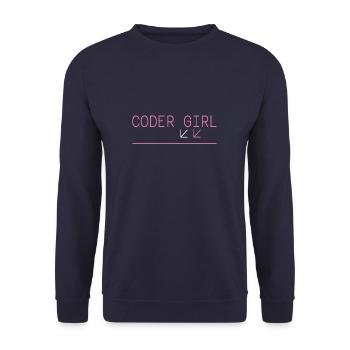 Coder Girl Programmer Funny Geek Coding - Sweat-shirt Unisexe - marine - Devant - Alina (178cm) & Michal (187cm)