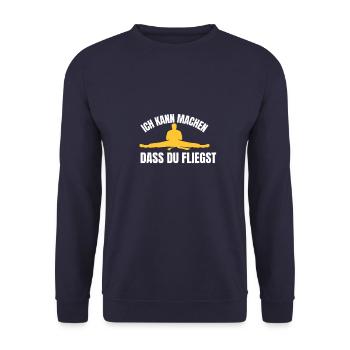 Ich kann machen das du fliegst Kampfsport Judo - Unisex Pullover - Navy - Vorne - Alina (178cm) & Michal (187cm)