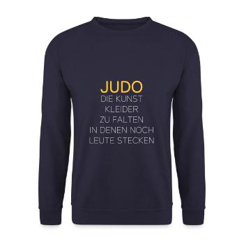 Judo die Kunst Kleider zu falten in denen noch - Unisex Pullover - Navy - Vorne - Alina (178cm) & Michal (187cm)