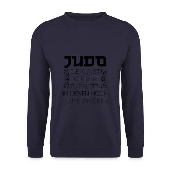Judo die Kunst Kleider zu falten in denen noch - Unisex Pullover - Navy - Vorne - Alina (178cm) & Michal (187cm)