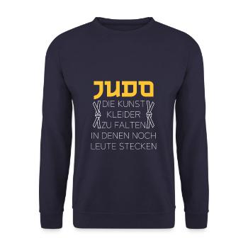 Judo die Kunst Kleider zu falten in denen noch - Unisex Pullover - Navy - Vorne - Alina (178cm) & Michal (187cm)