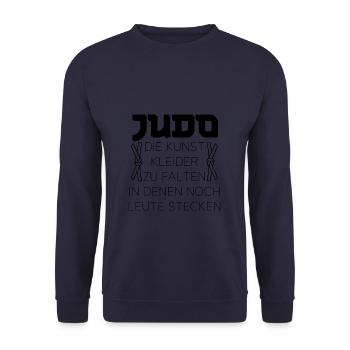 Judo die Kunst Kleider zu falten in denen noch - Unisex Pullover - Navy - Vorne - Alina (178cm) & Michal (187cm)