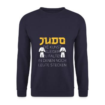 Judo die Kunst Kleider zu falten in denen noch - Unisex Pullover - Navy - Vorne - Alina (178cm) & Michal (187cm)