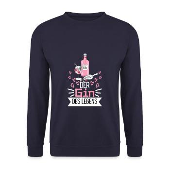 Tonic Ohne Alkohol ist Irgendwie Ginlos Gin - Unisex Pullover - Navy - Vorne - Alina (178cm) & Michal (187cm)