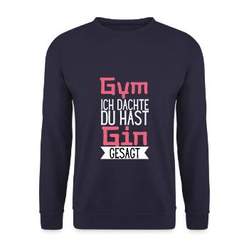 Tonic Sans alcool est en quelque sorte Ginlos Gin - Sweat-shirt Unisexe - marine - Devant - Alina (178cm) & Michal (187cm)