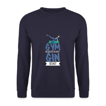 Tonic Sans alcool est en quelque sorte Ginlos Gin - Sweat-shirt Unisexe - marine - Devant - Alina (178cm) & Michal (187cm)