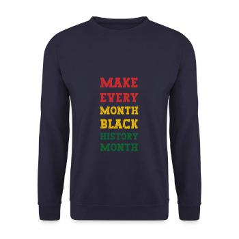 Make every Month Black History Month - Unisex Pullover - Navy - Vorne - Alina (178cm) & Michal (187cm)